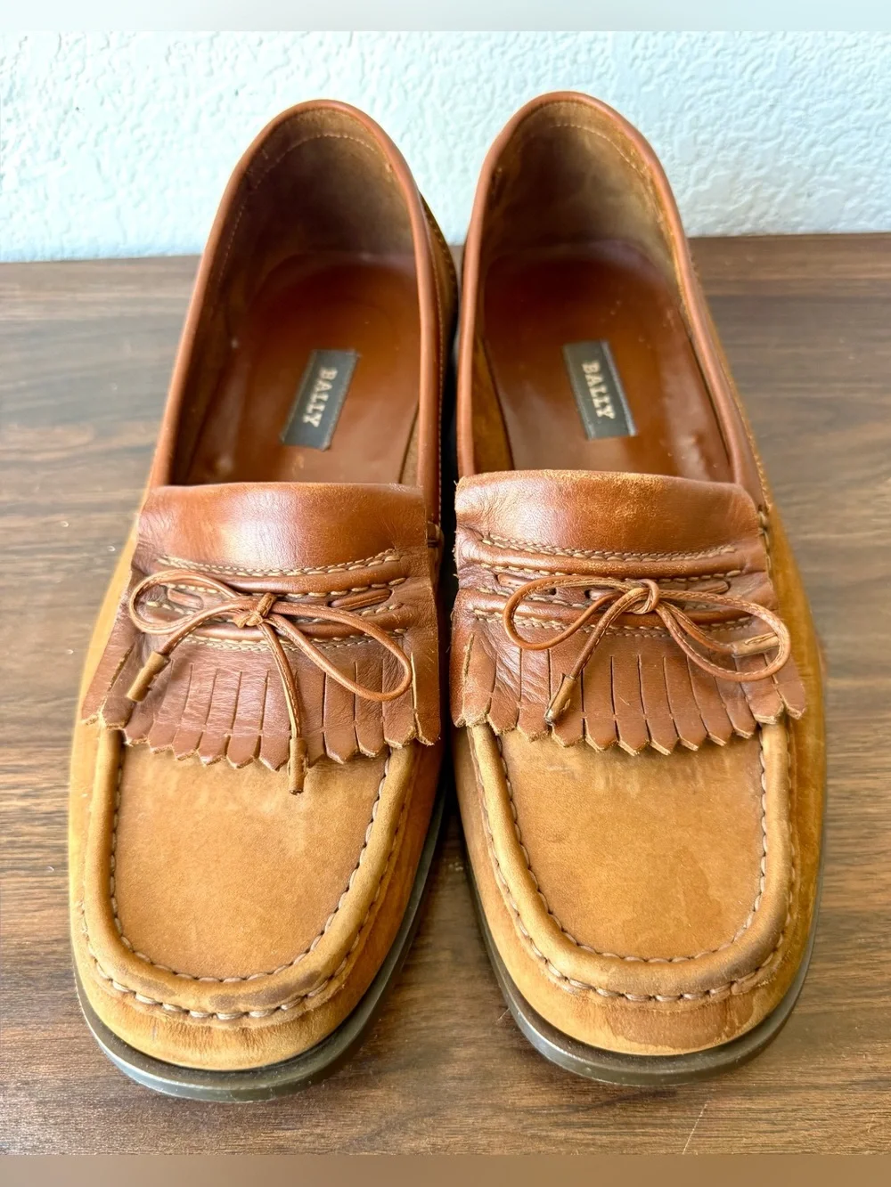 Bally Men's Brown Leather Kiltie Tassel Loafers